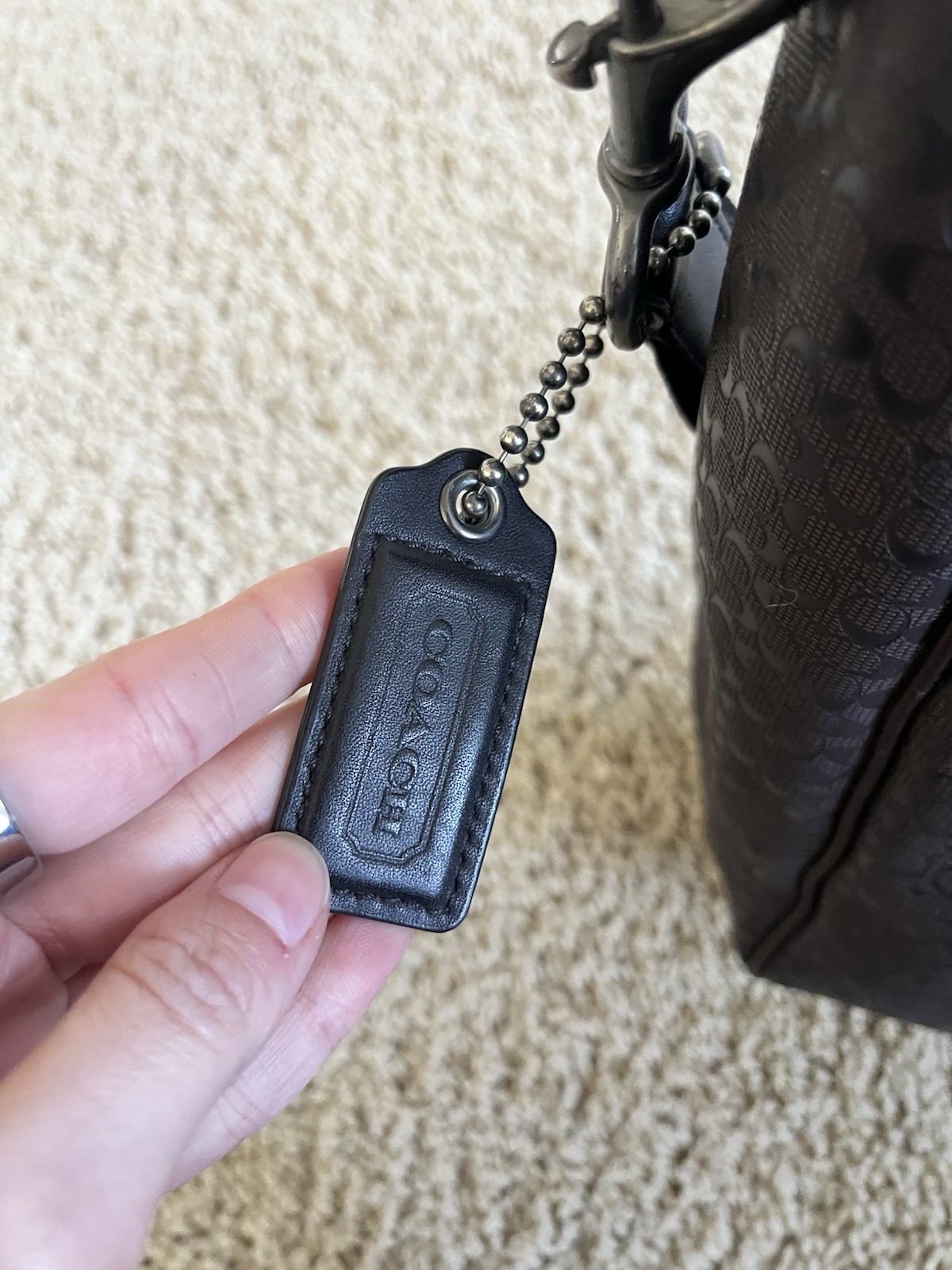 Coach Signature Print and Leather Dark Brown Brief Case image 4