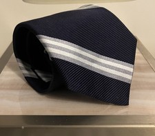 Brooks Brothers Makers Striped Repp Dark Navy Tie Made in USA NWT MSRP $75