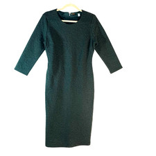 Tahari Green Jewel Textured Dress Sz 8 Zipper Closure & Machine Washable NWT