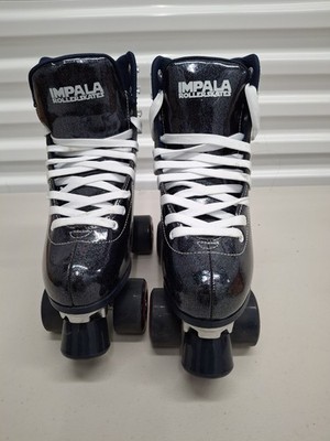 Impala Quad Roller Skates Black Glitter Stylish Quad Skates for Women Men