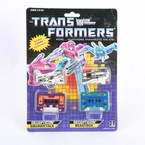 Transformers G1 Reissue Decepticons Squawktalk & Beastbox Action Figure Toy
