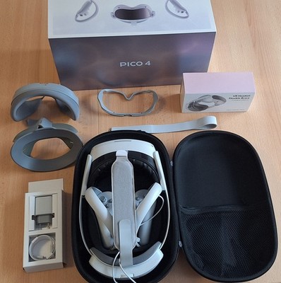 Pico 4 VR-Headset 128 GB inkl. Tragetasche, Kopfband, Facial Interface - Leder