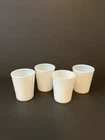 Set Of 4 Vintage MCM White Opalescent Milk Glass Tumblers Tapered