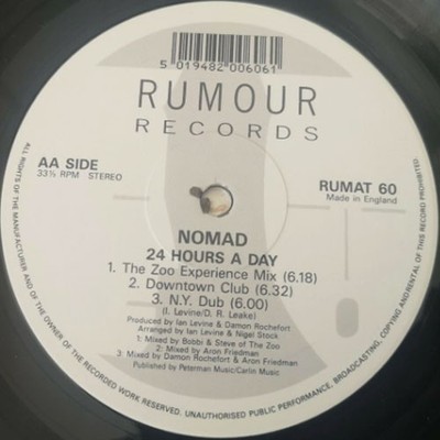 Nomad   24 Hours A Day - 12'' Vinyl 1992 RUMAT60 - ACXR - EX/CARD