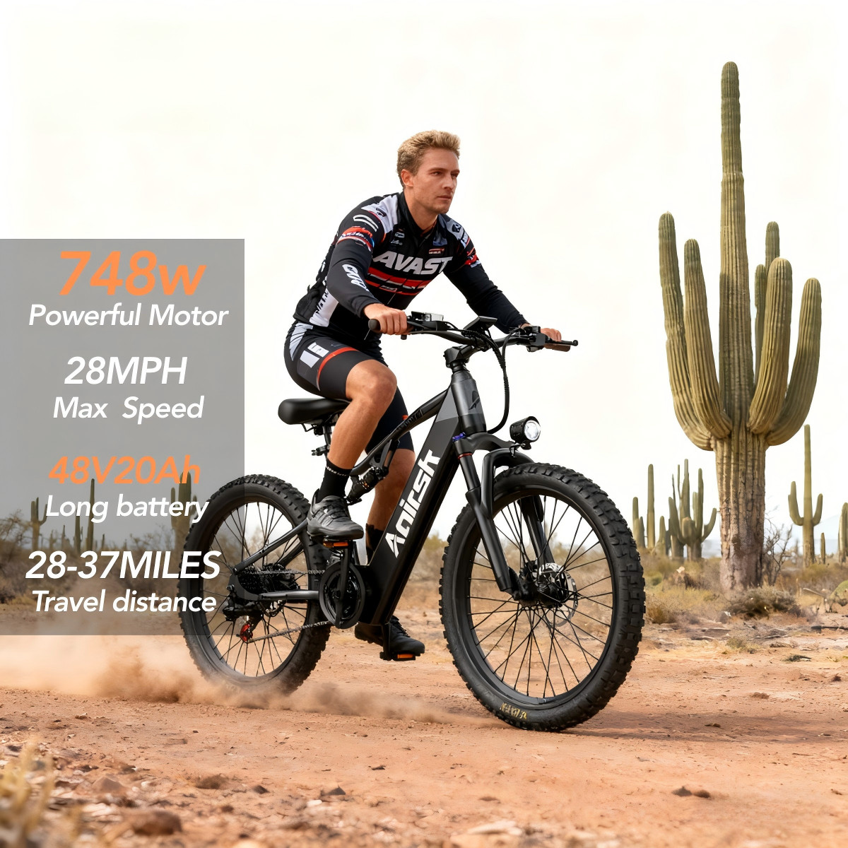 48v 20ah 1500w Peak 28mph Dual Suspension 21-speed