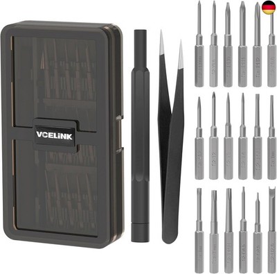 VCELINK Feinmechaniker Schraubendreher Set mit S2 Lang Bits, 20 in 1 Mini