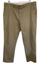 George Men's 40x30 Fit 40x29 Khaki Beige Pants, Flat Front, Stretch
