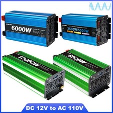 3000W 4000W 5000W Pure Sine Wave Power Inverter DC 12V to AC 110V Converter USB