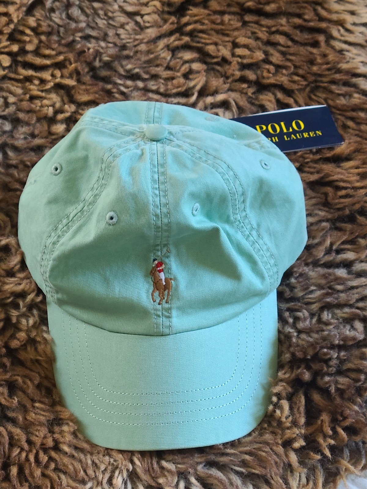 Estremamente Popolare! Polo Ralph Lauren berretto vintage cotone logo pony verde menta