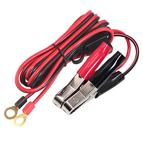 KUNCAN Heavy Duty Battery Cable with Alligator Clips & O-Ring Terminals - 2 