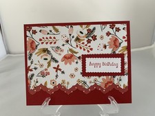 Stampin Up Card Kit Set Of 4 "Happy Birthday" cards E2 - Real Red