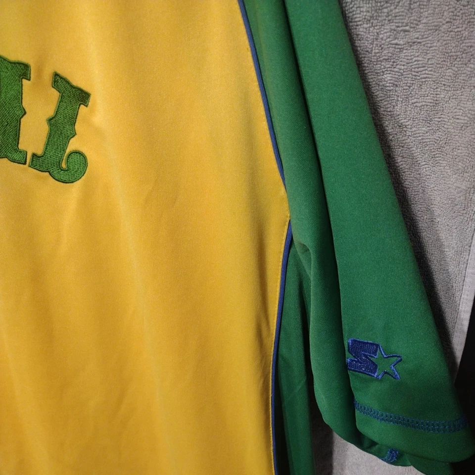Camiseta deportiva de fútbol vintage Starter Brasil para hombre grande manga corta bordada en Brasil Foto 3 de 4