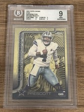 Marketplace image: 2025 Topps Chrome Dallas Cowboys QB Dak Prescott Variation Etch Superfractor 1/1