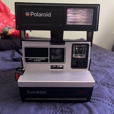 Vintage Polaroid Sun 600 LMS Instant Film Land Camera w/ Strap - Untested