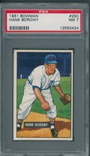 1951 Bowman #250 Hank Borowy PSA NM 7 *0424