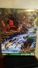 500PC  SPRINGBOK PUZZLE--THE FISHING HOLE--SEALED 2024 RELEASE