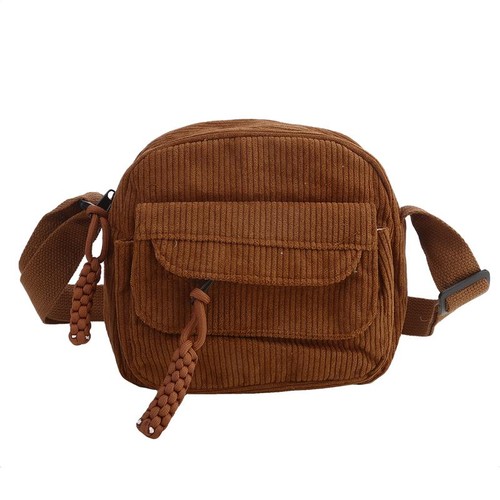 Borsa a tracolla piccola in velluto a coste alla moda unisex casual borsa a tracolla regalo alla moda - Foto 24 di 28
