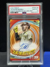 2025 Topps Finest Moments JACKSON MERRILL Orange Auto /25 SSP PSA 10 POP 1 