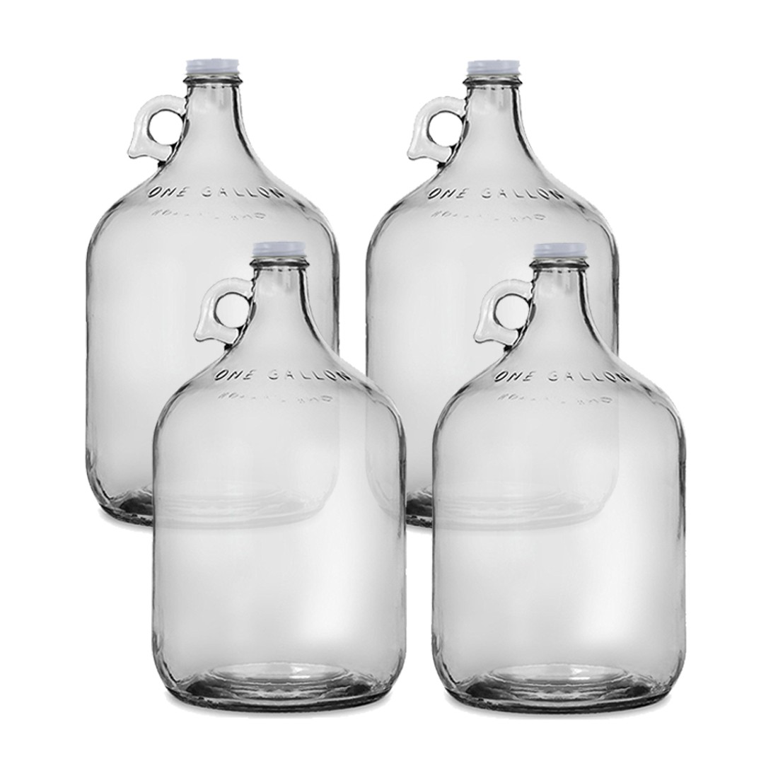 Glass Water Bottle, Includes 38 mm Metal Screw Cap, 1 gal Ca