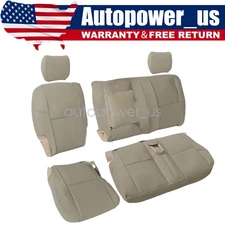 For 2007 2008 Cadillac Escalade Full Second Row Bench Perforated Seat Cover Tan