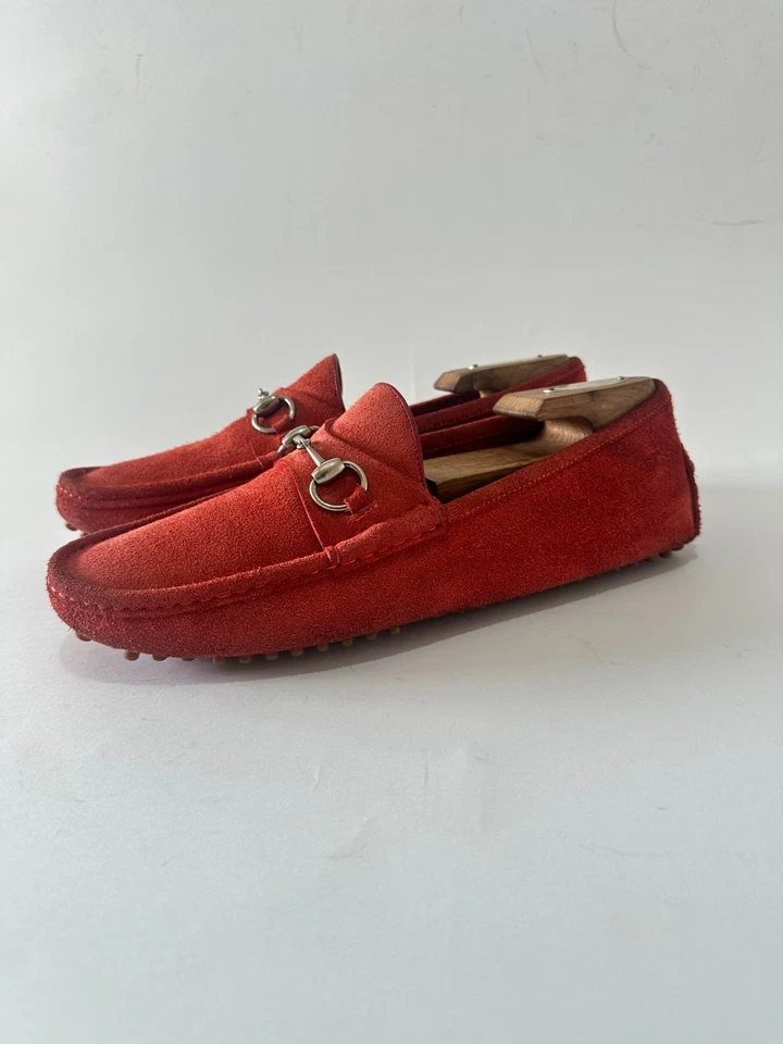 Mocasines Gucci de gamuza roja Horsebit talla 8,5 EU/9,5/42,5 EU Foto 3 de 4