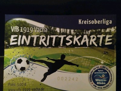 VfB Vacha - TSV Sundhausen 2024/25 KOL used Ticket Sammler