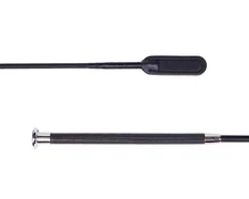 QHP Leather Wrapped Flapper Whip - Black or Dark Blue - 47 cm
