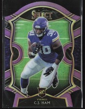 2020 Panini Select #37 C.J. Ham Purple Prizm Die Cut