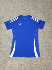 Adidas Womens Large Extra Tall Tiro 24 Soccer Futbol Blue White Jersey IS1026