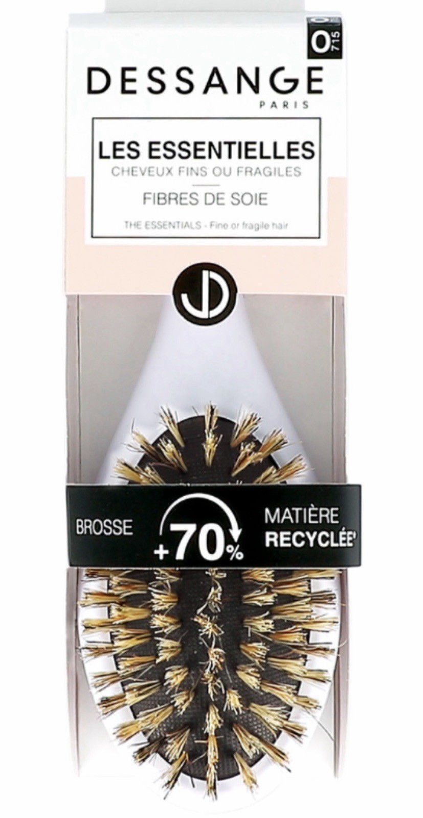 DESSANGE brosse de voyage cheveux fins anti-casse picots soie pour sac à main