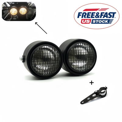#ad #ad 1Dual Retro Street Motorcycle Double Headlight For Harley YAMAHA Honda Parts New $56.79