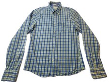 Abercrombie  Fitch Muscle Shirt Mens Large Blue Green Long Sleeve Button Up Top