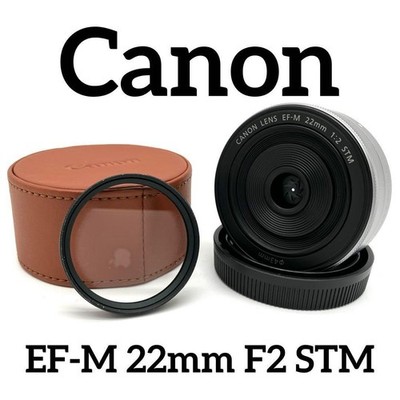 Canon EF-M 22mm F2 STM Silver Lens Excellent Condition with Accessories