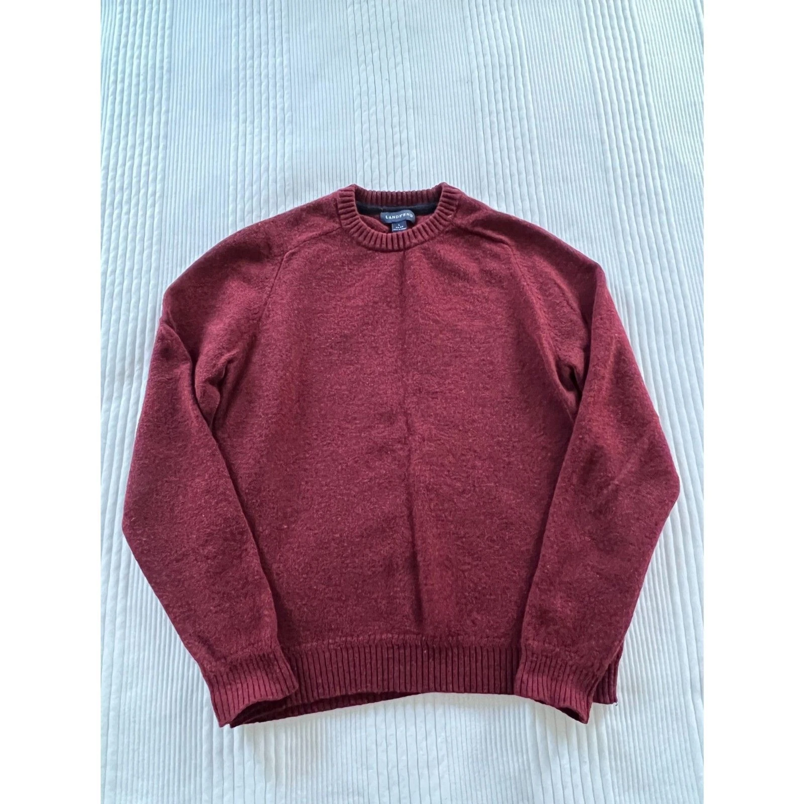 Men's Lands End Wool Sweater - Large - Red