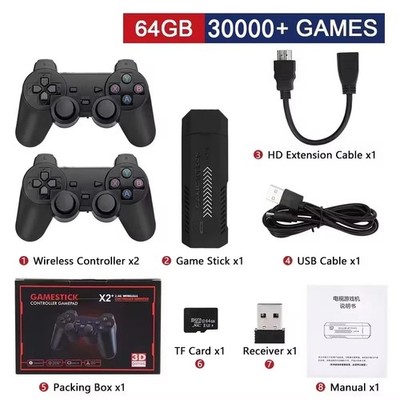 X2 Plus 64G Spiele Retro Videospielkonsole mit GD10 Pro Stick 4K 3D HD Unterstützung