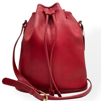 COACH Old Coach Red Leather Shoulder Bag Made in USA COACH Old Coach Red Leather Shoulder Bag Made in USA