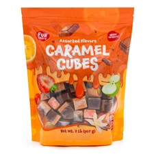 Caramel Cubes Mix - 2 Pound Bulk Pack (About 150 Count) - Assorted Flavors Candy