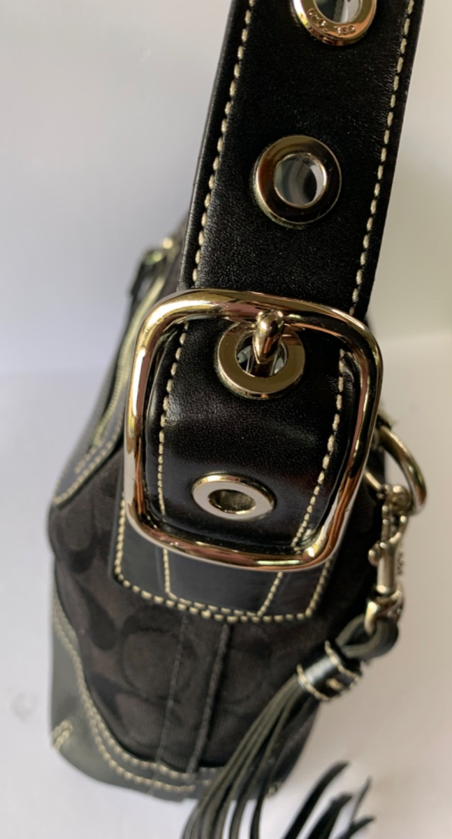 COACH 9363 Vintage Y2K Signature Monogram Canvas Leather Black