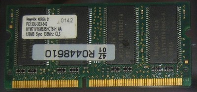 128MB HYNIX SDRAM 133MHz PC-133 SO-DIMM 144-pol. CL3 HYM71V16M635HCT6-H AA