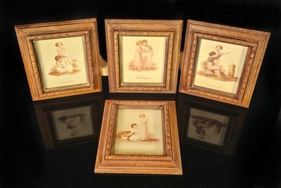 Set of 4 H. Hal Kramer Framed Prints: Tenderness, Sorrow, Pleasure, Discipline