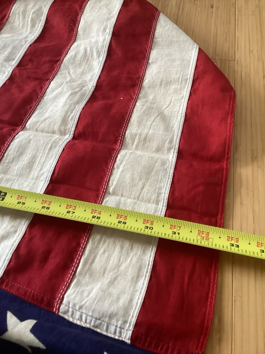 Vintage Reliance 100% Cotton America Flag Rustic Annin 56” X 32