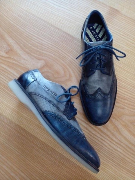 Men Bugatti Heels Grey Leather 42