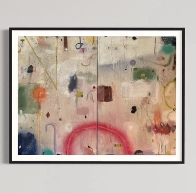 Minimalist Neutral Wall Art Abstract Painting on Canvas, Modern Cool