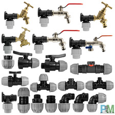 MDPE Pipe Compression Fittings Straight,Elbow,Tee,Valve, ALL SIZES 20mm - 63mm