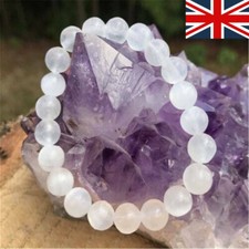 8mm Natural Selenite Handmade Mala Bracelet Spirituality Chakas Cuff Pray-Gift