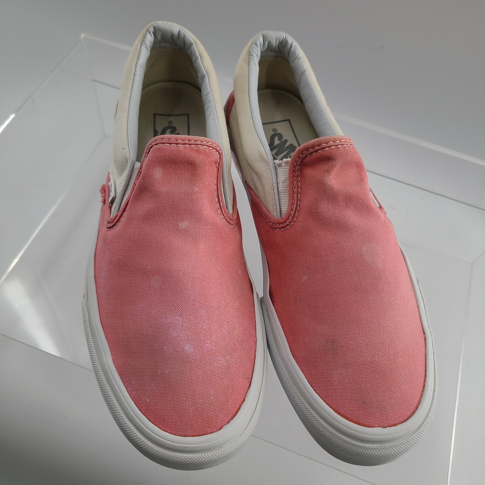 Vans Coral Checker Slip-On Womens US 8.5 Mens 7 Sidewall Sneakers-image