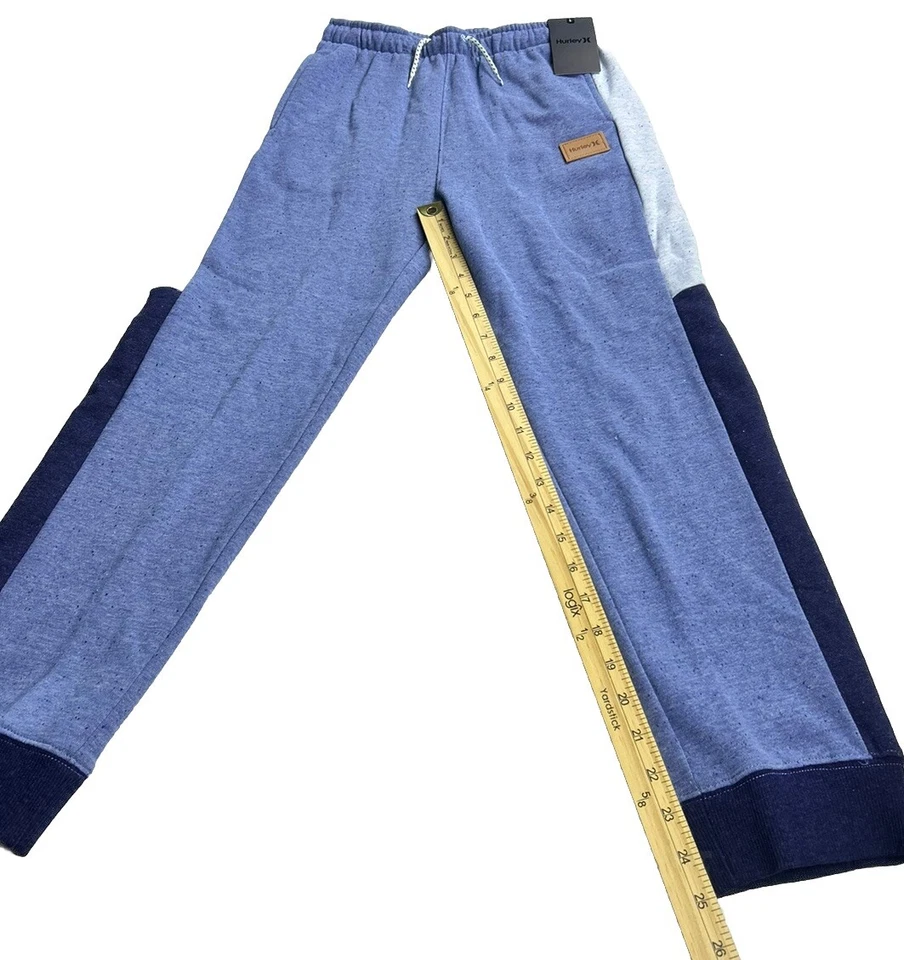 Hurley Boy's Youth Fleece Joggers Sweatpants XL Thunder Berry Heather Colorblock - Image 2 of 4