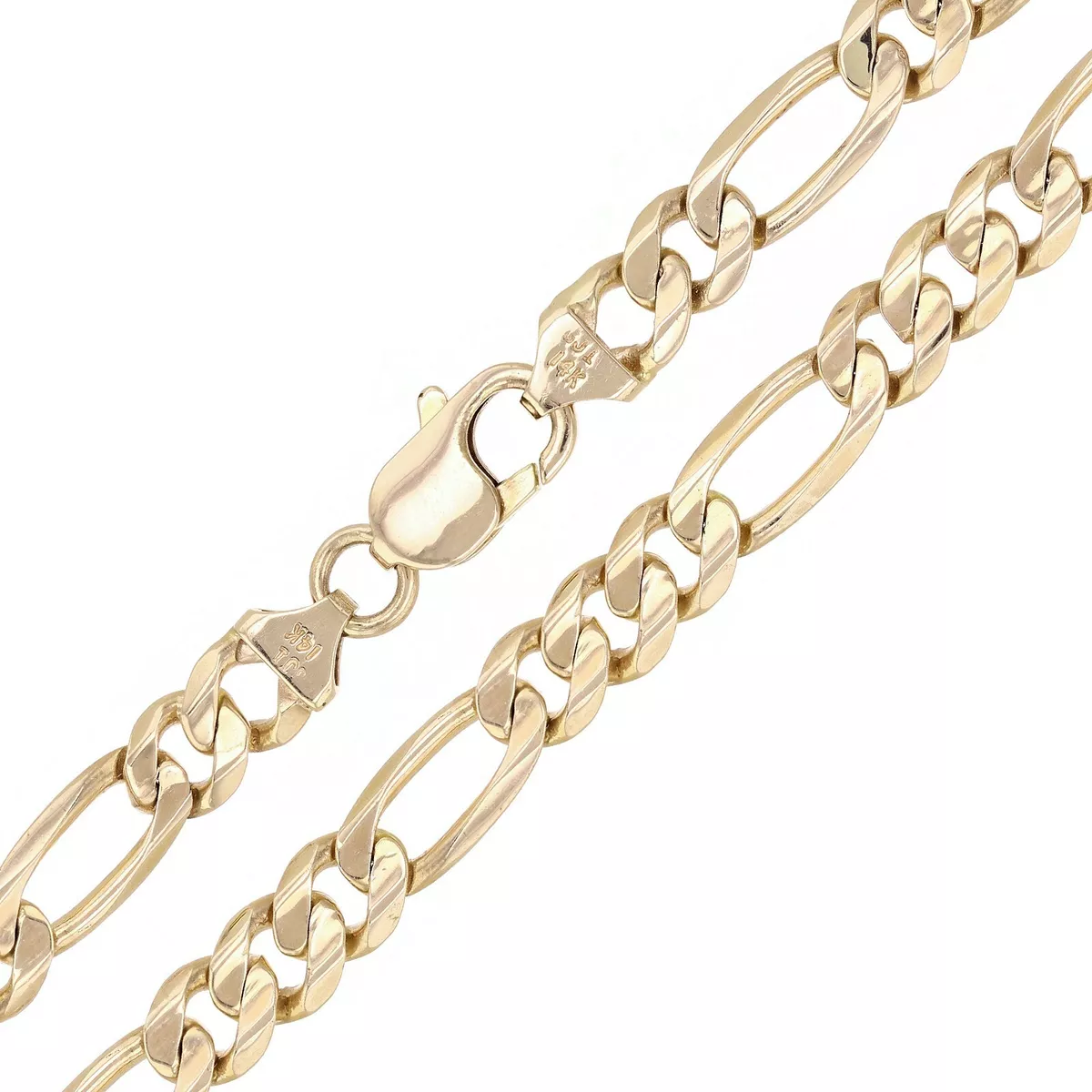 Men s 14k Yellow Gold Solid Figaro Necklace Link Chain 24