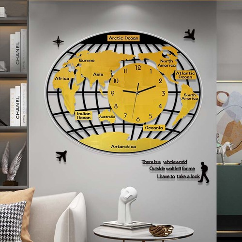 3D three-dimensional wall decoration clock creative world map clock - Picture 9 of 11