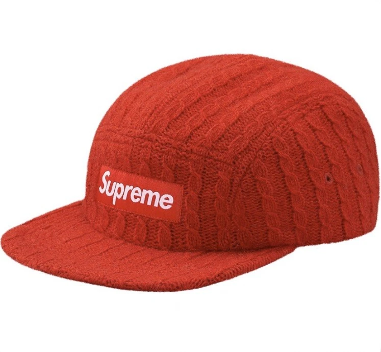 Supreme Fitted Cable Knit Camp Cap Red M/L | eBay
